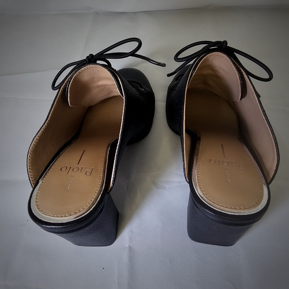 SYLVIE By Linea Paolo | Sassy Lace-UpHigh Block Heel LeatherMule - Picture 5 of 7